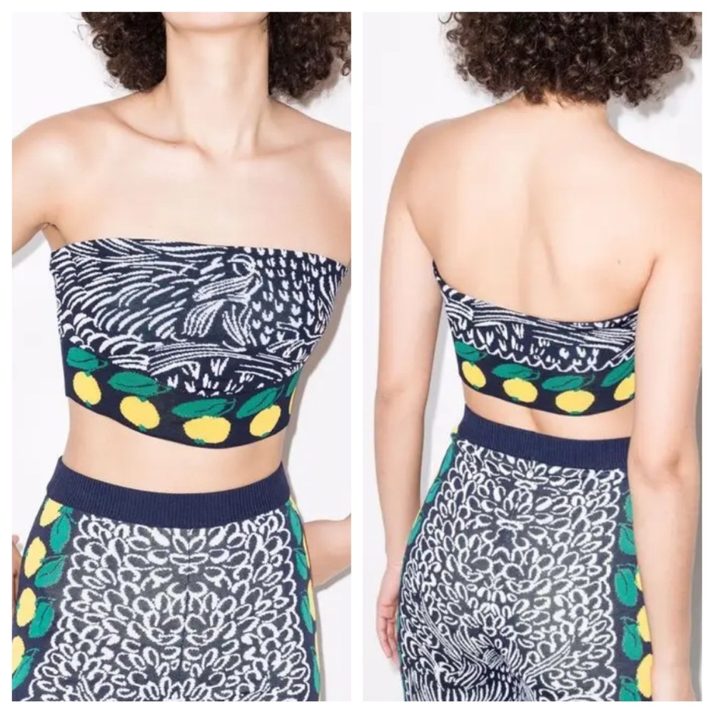 STAUD Shane Knit Lemon Bandeau Top | MEDIUM NWT
